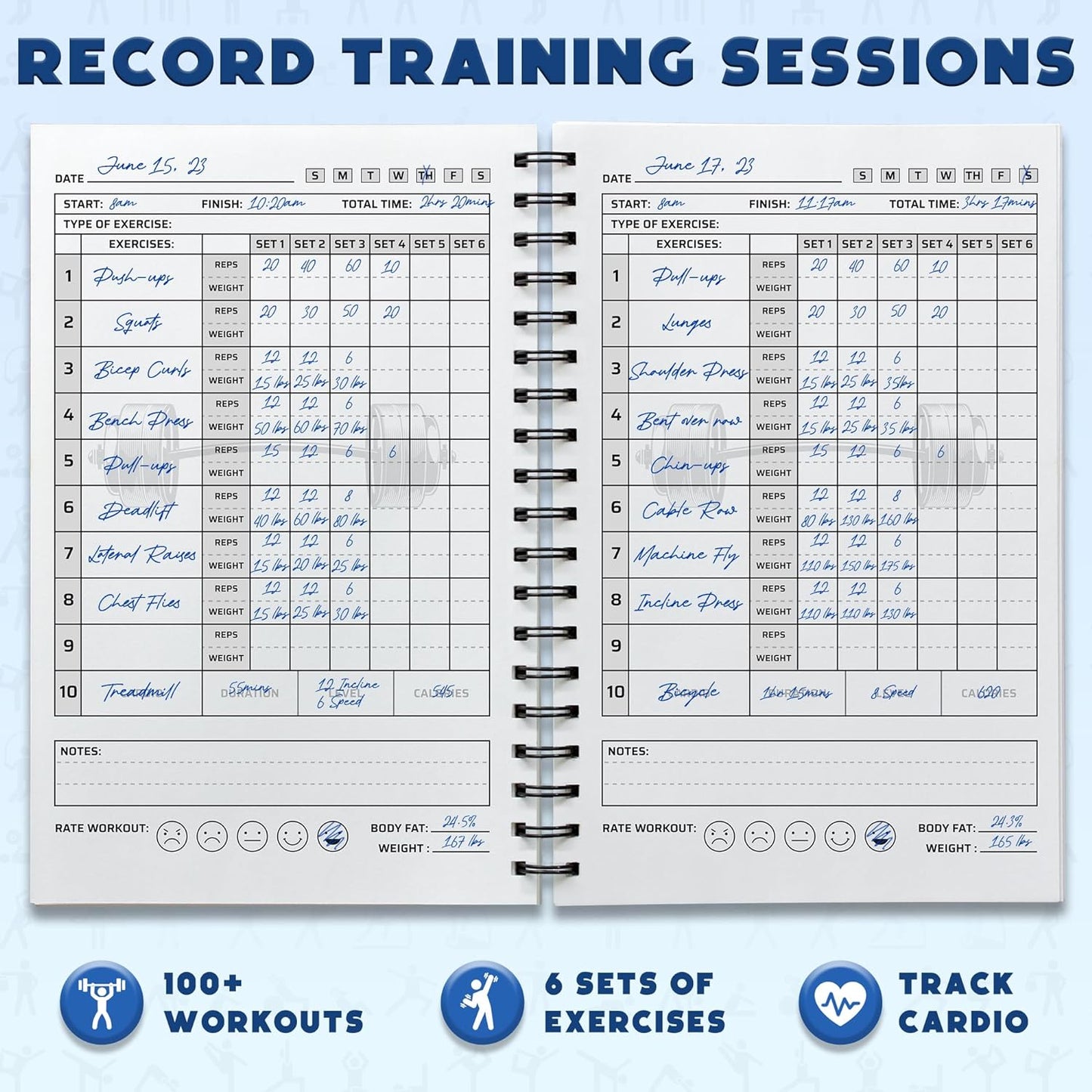 Daily Fitness Workout Planner – A5 Training Journal