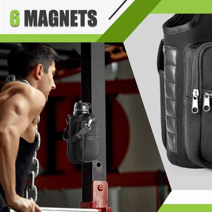 Magnetic Water Bottle Holder W/ Phone Pocket – Leak‑Proof, Durable & Portable