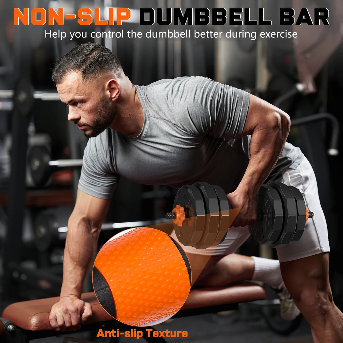 66lb Adjustable Dumbbells Set – 4‑in‑1 Home Gym System