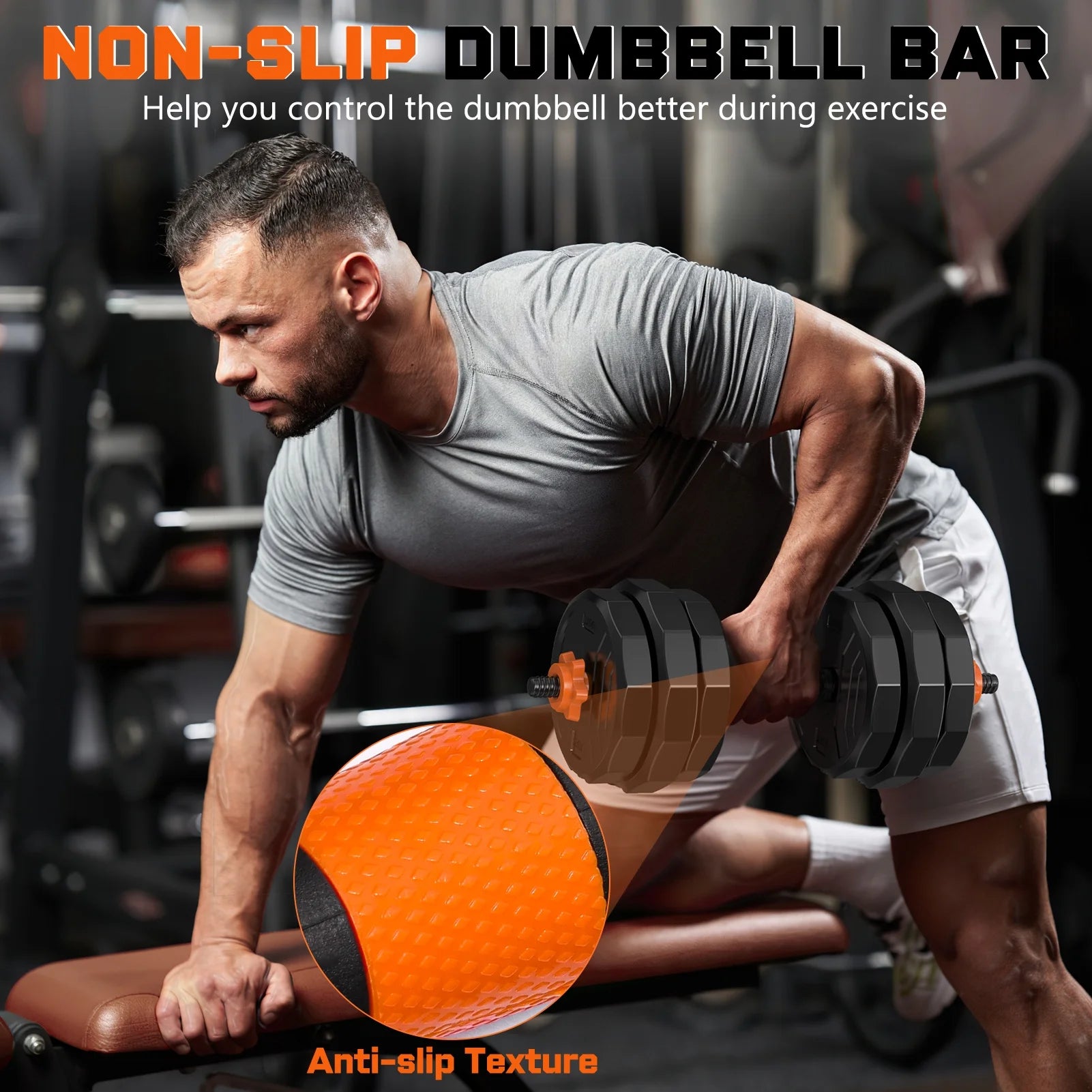 66lb Adjustable Dumbbells Set – 4‑in‑1 Home Gym System