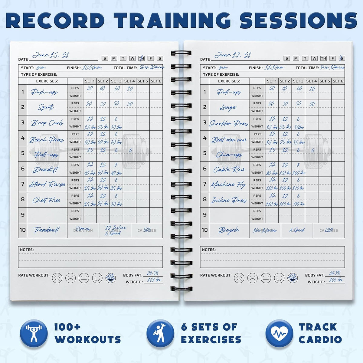 Daily Fitness Workout Planner – A5 Training Journal
