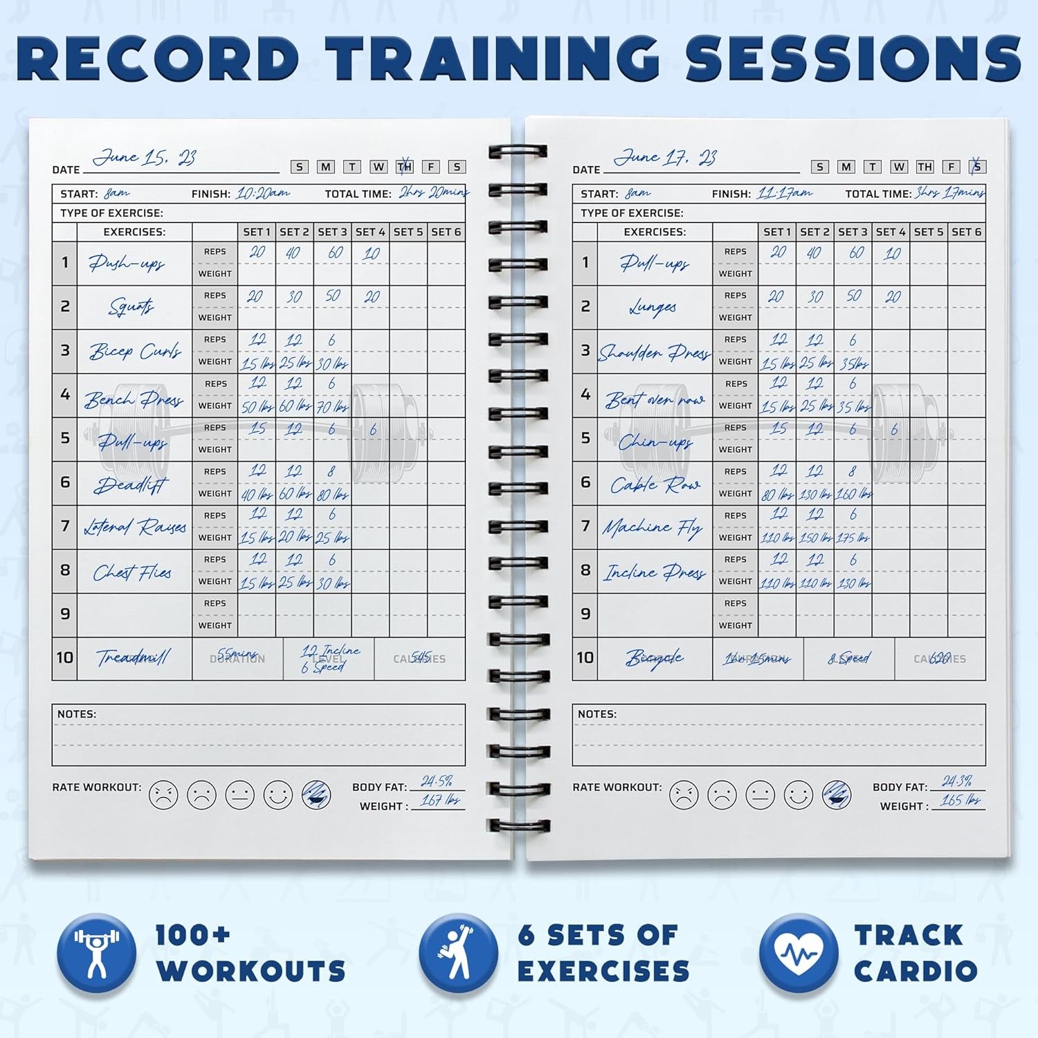 Daily Fitness Workout Planner – A5 Training Journal