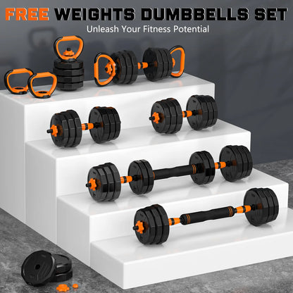 66lb Adjustable Dumbbells Set – 4‑in‑1 Home Gym System
