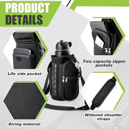 Magnetic Water Bottle Holder W/ Phone Pocket – Leak‑Proof, Durable & Portable